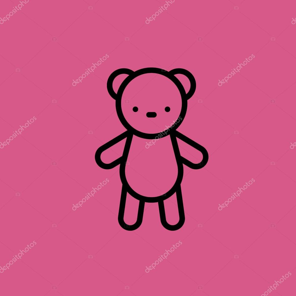 Toy bear icon illustration isolated vector sign symbol
