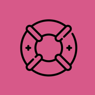 Lifebuoy simgesi illüstrasyon izole vektör işareti simgesi