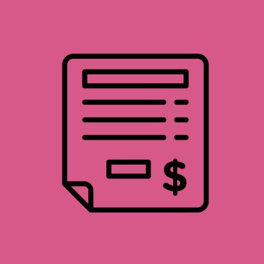 Fatura simgesi illüstrasyon izole vektör işareti simgesi