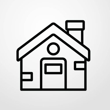 Ev simgesini illüstrasyon izole vektör işareti simgesi