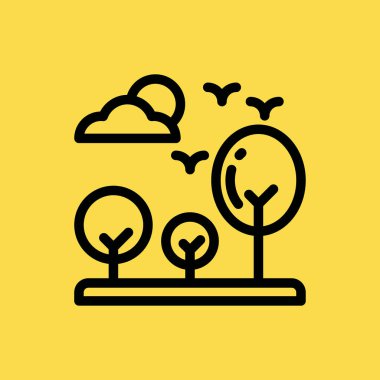 Orman ağaçları simgesi illüstrasyon izole vektör işareti simgesi