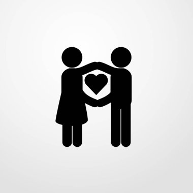 Kaç içinde aşk simgesi illüstrasyon izole vektör işareti simgesi