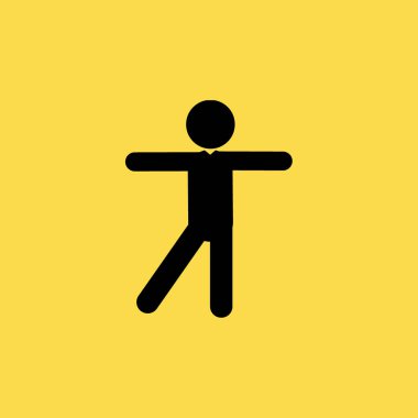 Dans eden adam simgesi illüstrasyon izole vektör işareti simgesi