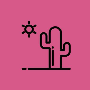 Kaktüs simgesi illüstrasyon izole vektör işareti simgesi