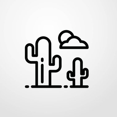 kaktüsler çöl simgesi illüstrasyon izole vektör işareti simgesi