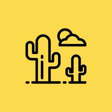kaktüsler çöl simgesi illüstrasyon izole vektör işareti simgesi