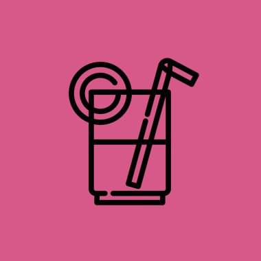 Kokteyl simgesi illüstrasyon izole vektör işareti simgesi