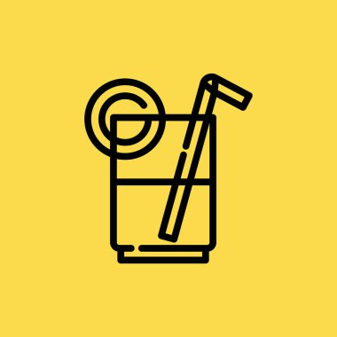 Kokteyl simgesi illüstrasyon izole vektör işareti simgesi