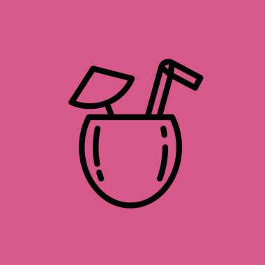 Kokteyl simgesi illüstrasyon izole vektör işareti simgesi