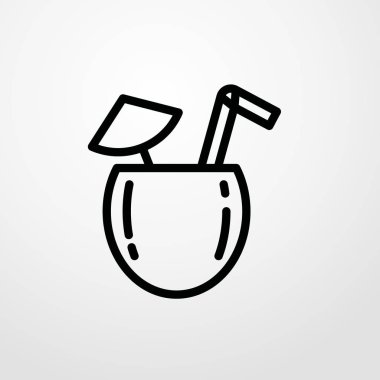 Kokteyl simgesi illüstrasyon izole vektör işareti simgesi