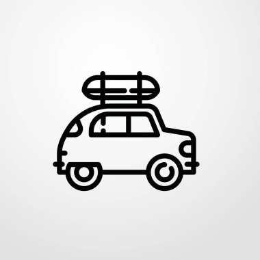 Araba simgesi çizimi izole vektör işareti