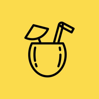 Kokteyl simgesi illüstrasyon izole vektör işareti simgesi