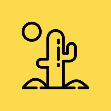 Kaktüs simgesi illüstrasyon izole vektör işareti simgesi