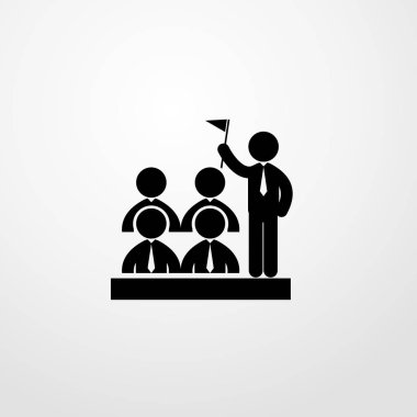 işadamı bir bayrak simgesi illüstrasyon izole vektör işareti simgesi ile Toplantı