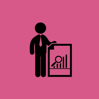 işadamı ile grafik simge illüstrasyon izole vektör işareti simgesi