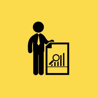 işadamı ile grafik simge illüstrasyon izole vektör işareti simgesi