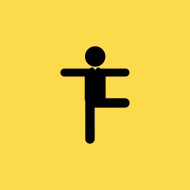 denge adam bir bacak simgesi illüstrasyon izole vektör işareti sembolü