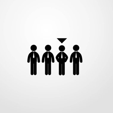 Başvuranlarla bir iş proje simgesi illüstrasyon izole vektör işareti simgesi