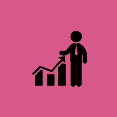 fraphic bir işadamı simgesi illüstrasyon izole vektör işareti sembol artan