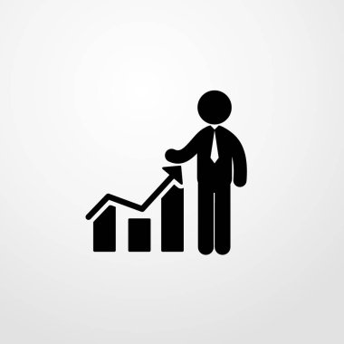 fraphic bir işadamı simgesi illüstrasyon izole vektör işareti sembol artan