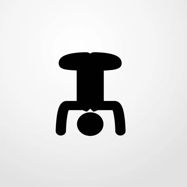 Homem de pé na cabeça ícone ilustração isolado símbolo sinal vetor —  Vetores de Stock