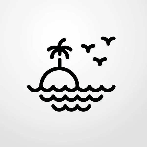 Wyspa ikona ilustracja na białym tle wektor symbol znak — Wektor stockowy