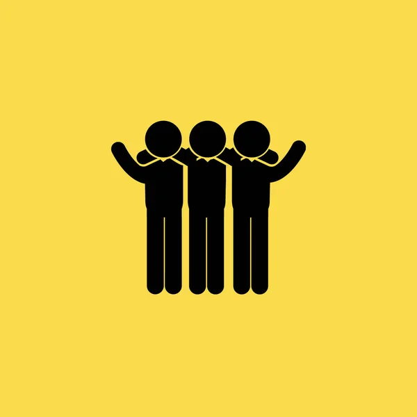 Drie mans knuffelen pictogram illustratie geïsoleerde vector teken symbool — Stockvector