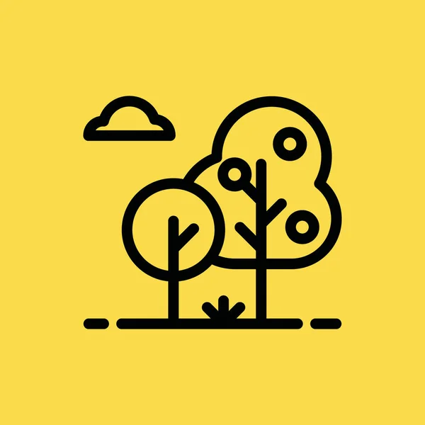 Árbol frutal icono ilustración vector aislado signo símbolo — Vector de stock
