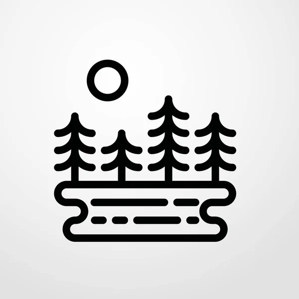Árvore da floresta ícone ilustração isolado símbolo sinal vetor — Vetor de Stock