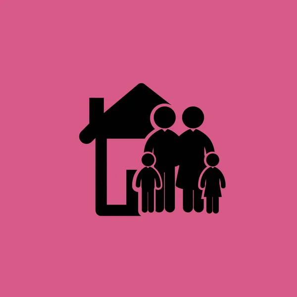 Familie en home pictogram illustratie geïsoleerde vector teken symbool — Stockvector