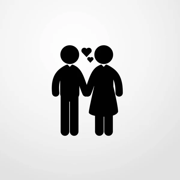 Couple on male persons in love icon illustration isolated vector sign symbol — Stock Vector