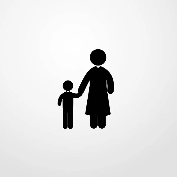 Ícone mãe e filho ilustração símbolo de sinal de vetor isolado — Vetor de Stock
