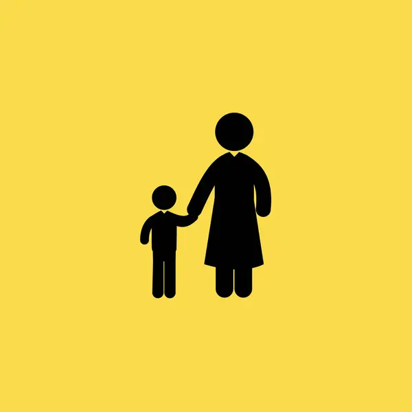 Moeder en kind pictogram illustratie geïsoleerde vector teken symbool — Stockvector