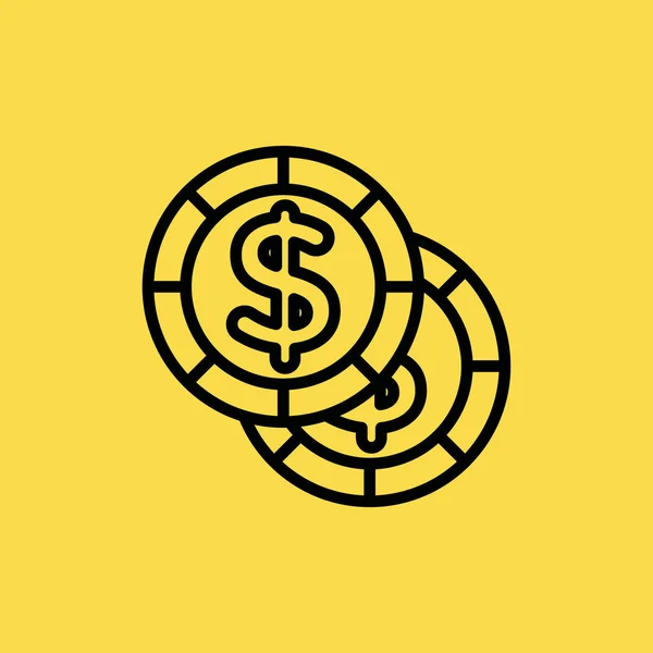 Dollar mynt ikon illustration isolerade vector tecken symbol — Stock vektor