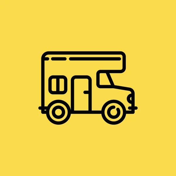 Caravan auto pictogram illustratie geïsoleerde vector teken symbool — Stockvector