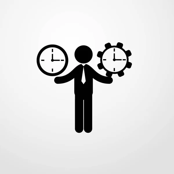Homme d'affaires équilibrage temps icône illustration isolé vecteur signe symbole — Image vectorielle