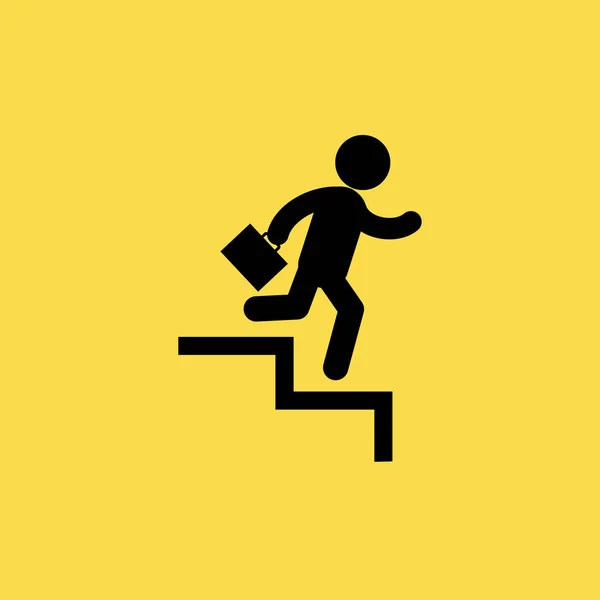 Бизнесмен спускается по лестнице иконка иллюстрации изолированный символ векторного знака — стоковый вектор