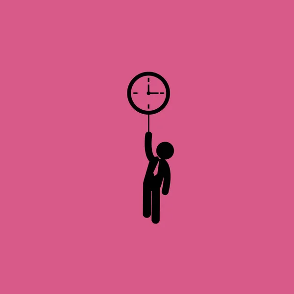 Бізнесмен і настінна годинникова ілюстрація ізольований векторний знак символ — стоковий вектор