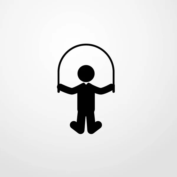 Хлопчик стрибає на мотузці ілюстрація ізольований векторний знак символ — стоковий вектор