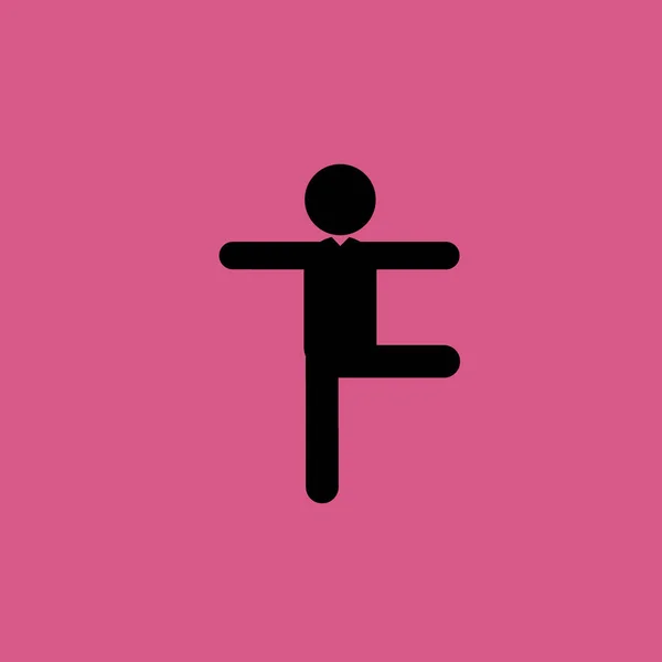 Équilibre homme sur une jambe icône illustration isolé vecteur signe symbole — Image vectorielle