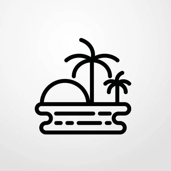Spiaggia icona illustrazione isolato segno vettoriale simbolo — Vettoriale Stock