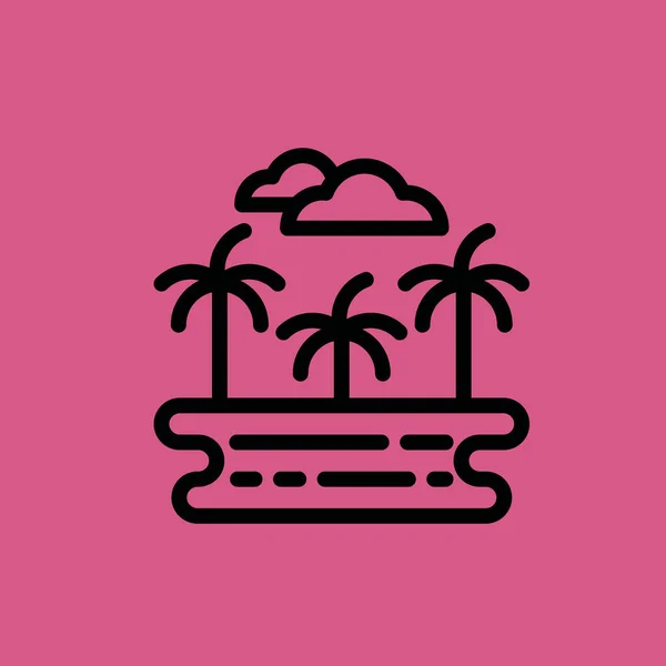 Spiaggia icona illustrazione isolato segno vettoriale simbolo — Vettoriale Stock