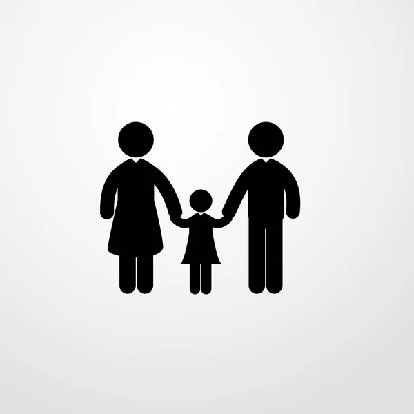 Volwassen paar met een kind pictogram illustratie geïsoleerde vector teken symbool — Stockvector