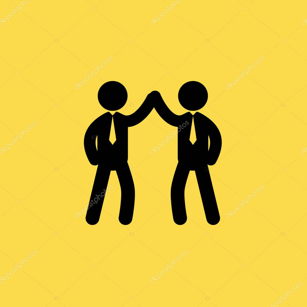 High five two people icon illustration isolated vector sign symbol