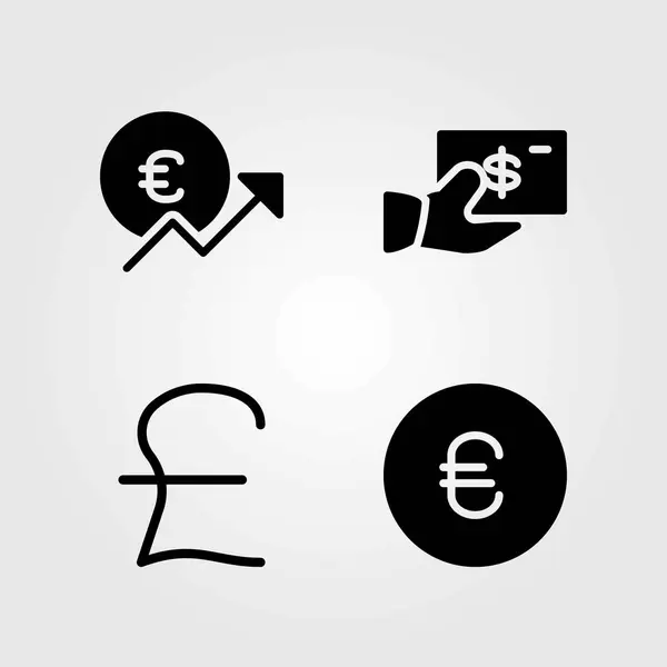 Teken vector icons set. pond sterling, de dollar en de euro — Stockvector