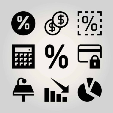 Teknoloji vektör Icon set. ok, tablo, lamba ve pasta grafiği