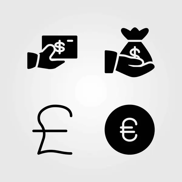 Set di icone vettoriali monetarie. euro, sterlina e dollaro — Vettoriale Stock