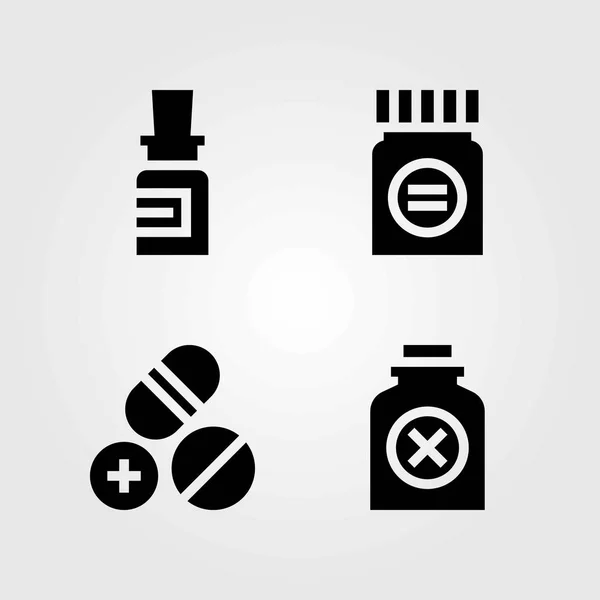 Ensemble d'icônes vectorielles médicales. pilules et médicaments — Image vectorielle