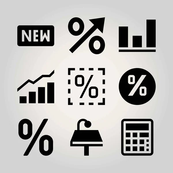 Technologie vektor sadu ikon. analutics, persentage, nové a znamení — Stockový vektor