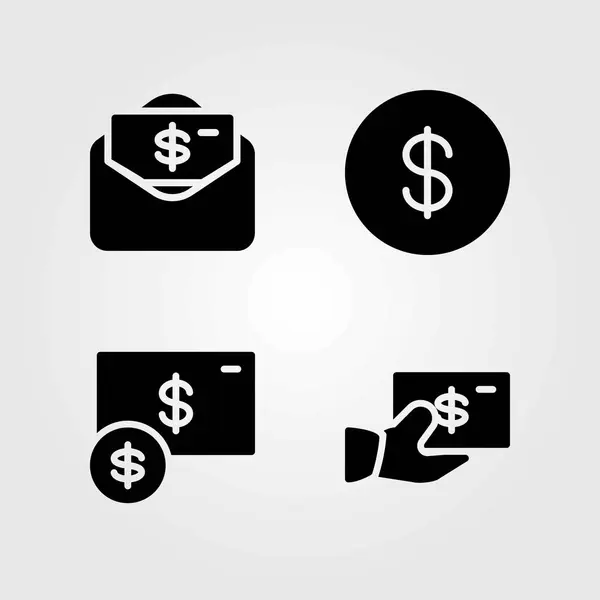 Conjunto de iconos vectoriales. dólar, dinero y moneda — Vector de stock